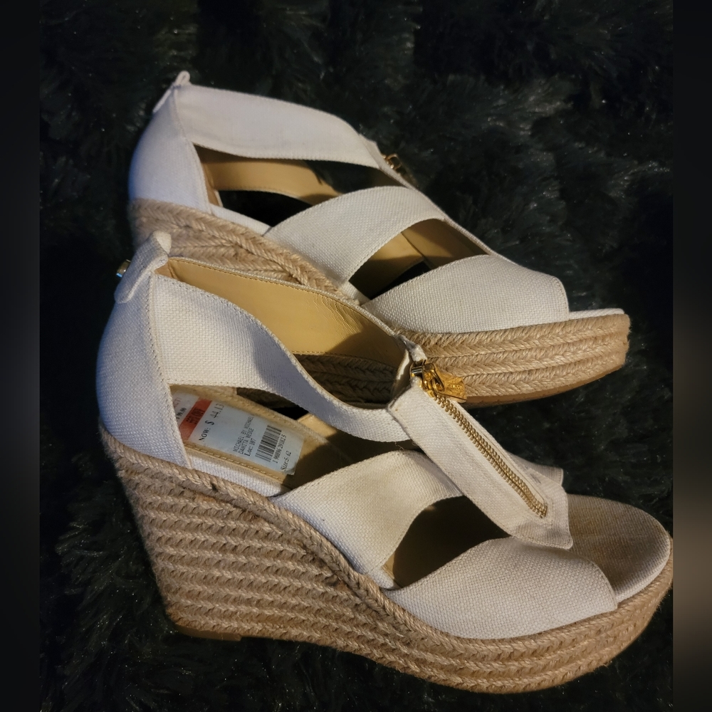 White Michael Kors Wedges